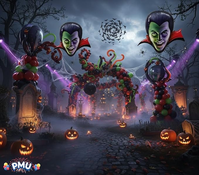 PMU 5pcs Halloween Party Decoration Accessory 46 Inch Dracula Design Mylar-Foil Balloon