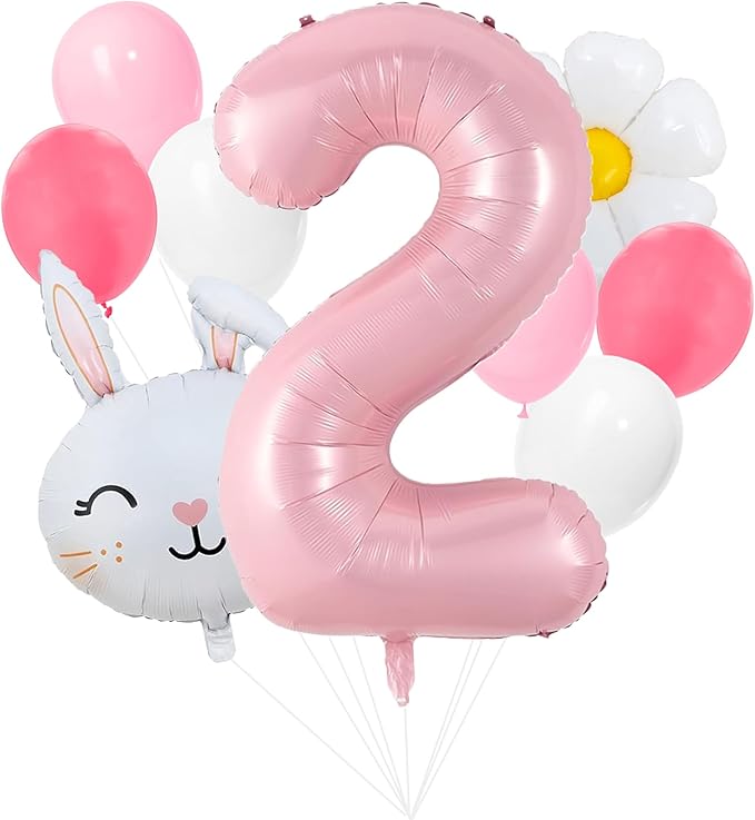 100% LIKED-Some Bunny Is Two, Easter Themed 2nd Birthday Party Decorations, Happy Birthday Banner, Easter Rabbit Themed Baby Girls Second Birthday Supplies, Bunny Deco (2nd)