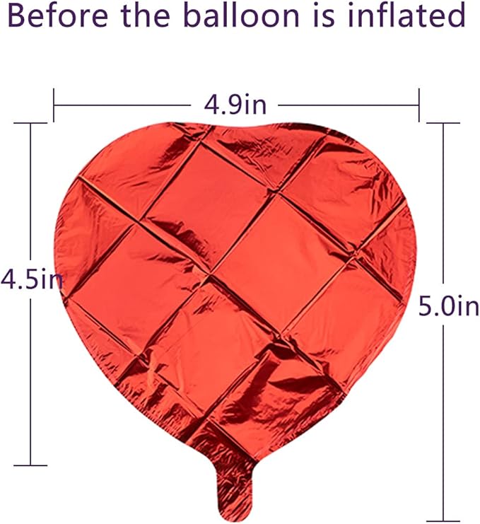 20 Assorted Color Heart Shaped Balloons 5 Inches 10 Kinds of Rainbow Party Foil Balloons, Foil Balloons for Party Decoration, Birthday Party Supplies or Wedding Ceremony