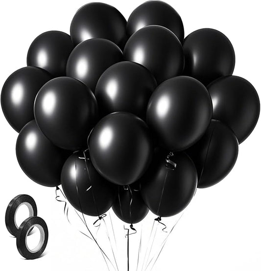 Black Balloons Party Decorations 160 Pack 5 inch Round Halloween Latex Balloons for Black Themed Wedding Graduation Anniversary Birthday Party Backdrop Decorations