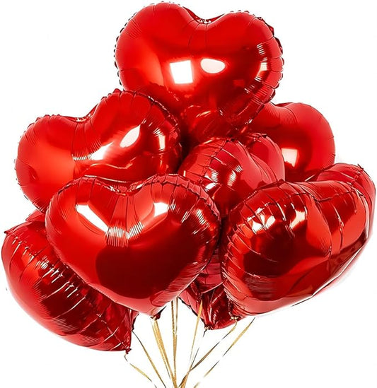 20 pcs Red Heart Balloons, 18 inch Heart Shaped Balloon foil Love Balloon for Wedding Decoration Party Balloon Valentine Birthday