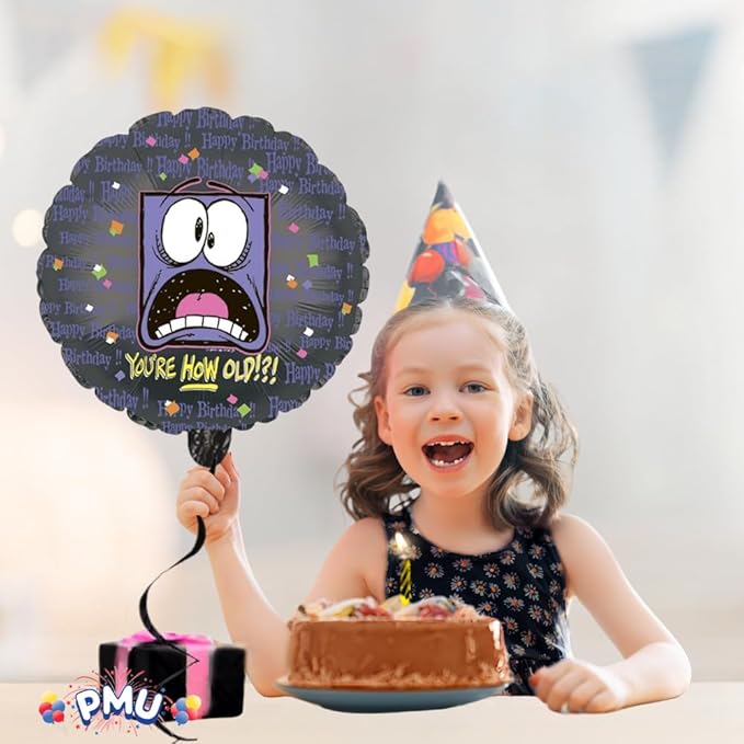 PMU Happy Birthday You're How Old? 18 Inch Mylar-Foil Balloon Pkg/5