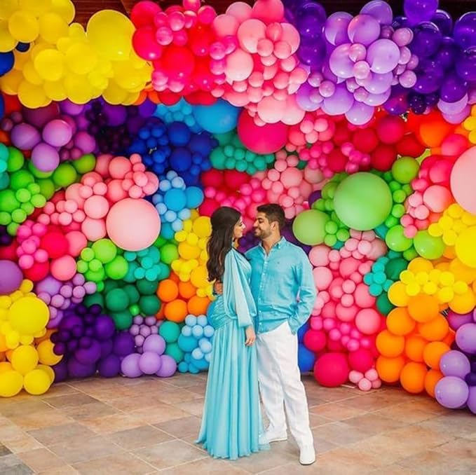 Red Yellow Blue Balloons, Rainbow Assorted Latex Balloons, 12inch Matte Blue Yellow Red Green Latex Balloons Colourful Confetti Star Balloons For Birthday Festival Carnival Circus Game Party Decor