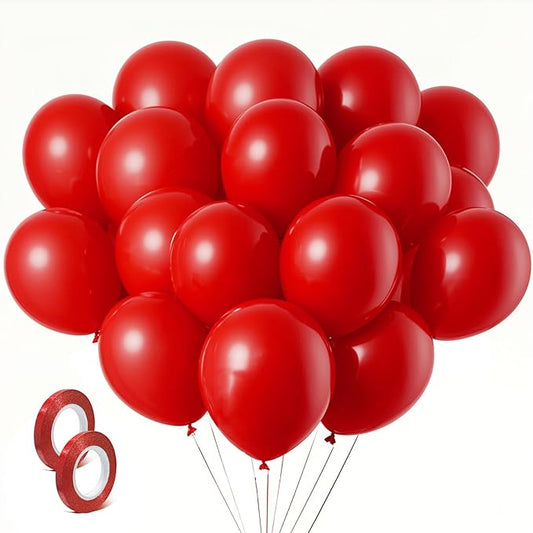 Red Balloons Red Birthday Decorations 30 Pack 18 inch Round Latex Balloons for Wedding Anniversary Birthday Valentine's 4th of July Independence Memorial Day Patriotic Party Decorations
