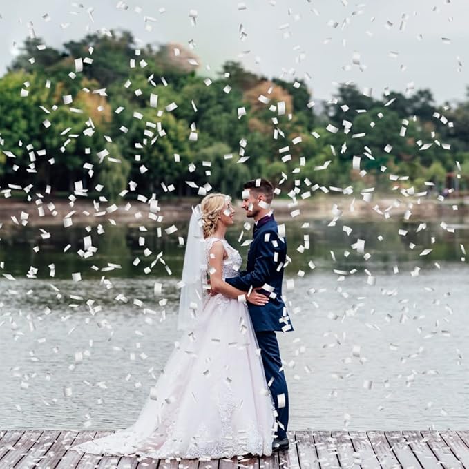 250Grams Rectangle Silver Metallic Confetti, Large Glitter Throwing Metallic Foil Confetti, Table Scatter Confetti Decorations for Wedding, Graduation Party, Birthday, Silver