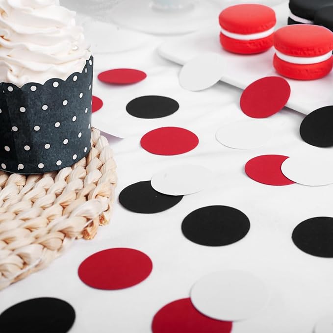 Red Black White Party Decorations - 300Pcs Confetti Paper Dot Birthday Baby Shower decoration Bridal Wedding Table Decor