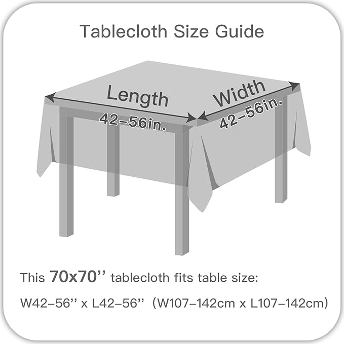 maxmill Square Harvest Tablecloth Water Resistance Antiwrinkle Spill Proof Weaved Design Table Cloth Decoration Table Cover for Fall Harvest Thanksgiving Dinner, 70 x 70 Inch, Amber