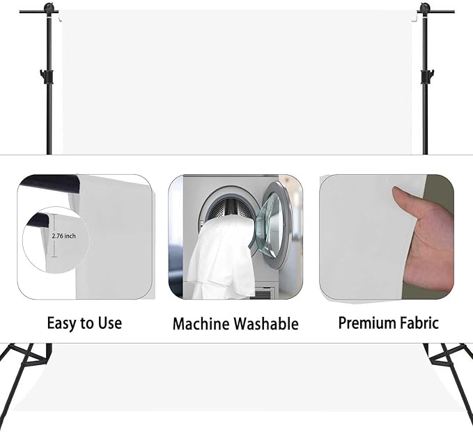 White Photography Backdrop for Photoshoot, Photo Backdrop Curtain, Perfect White Backdrops for Party Portrait Photoshoots Video Studio 3FTx5FT