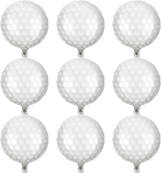 9PCS Golf Balloons - 18Inch Sports Aluminum Foil Balloons for Golf Themed Party Hole In One Birthday Sports Graduation Party Supplies