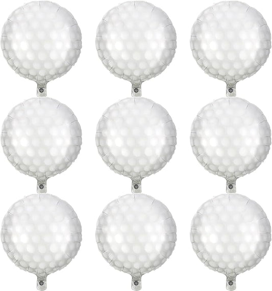 9PCS Golf Balloons - 18Inch Sports Aluminum Foil Balloons for Golf Themed Party Hole In One Birthday Sports Graduation Party Supplies