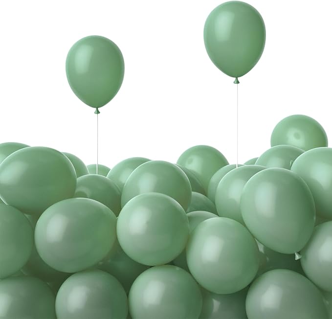PartyWoo Dusty Green Balloons 50 pcs 5 Inch Small Mini Matte Sage Olive Boho Green Eucalyptus Latex Balloons for Wedding Baby Shower Gender Reveal Birthday Graduation Party Decorations Green-F03