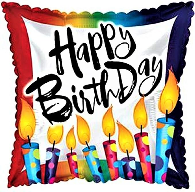 PMU Happy Birthday Polka Dot Candles 18 Inch Mylar-Foil Balloon Pkg/1
