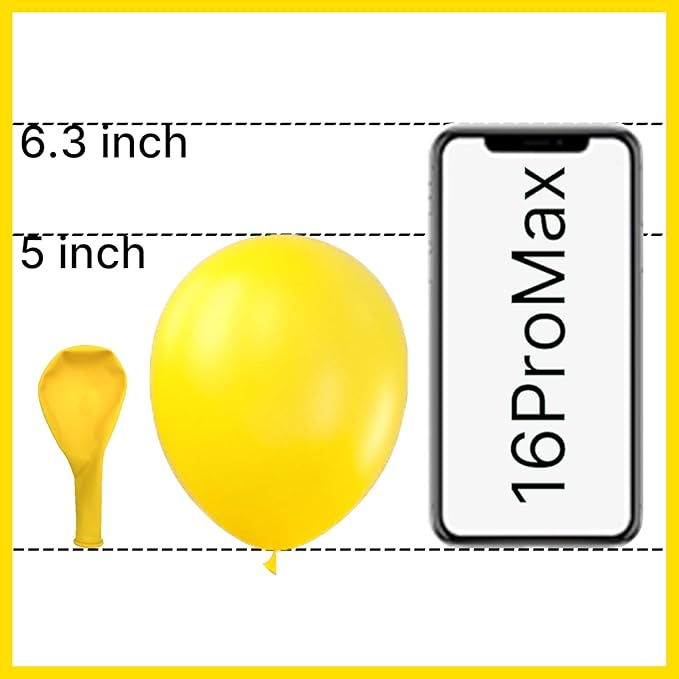 PartyWoo Yellow Balloons 50pcs 5 Inch Small Mini Matte Yellow Latex Balloons for Easter Bee Baby Shower Gender Reveal Engagement Sunflower Graduation Birthday Summer Party Decorations Yellow-Y55