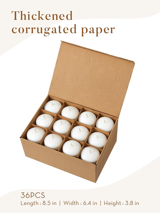 White Floating Candles 2 inch, 36 Pack Floating Candles 5-6 Hours Long Burning, Unscented Floating Candle for Centerpieces, Wedding, Christmas Lights, Romantic Night for Her/Him Set