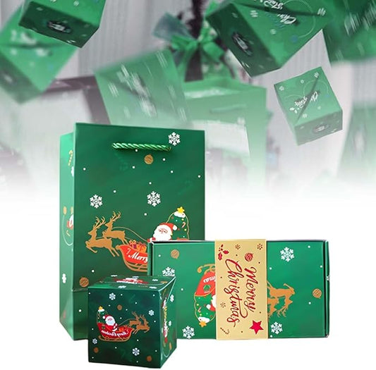 Surprise Gift Box Explosion for Money, New Christmas Surprise Gift Box Unique Folding Bouncing Red Envelope Gift Boxs, Christmas Money Boxs for Birthday Anniversary (20Pcs Green)
