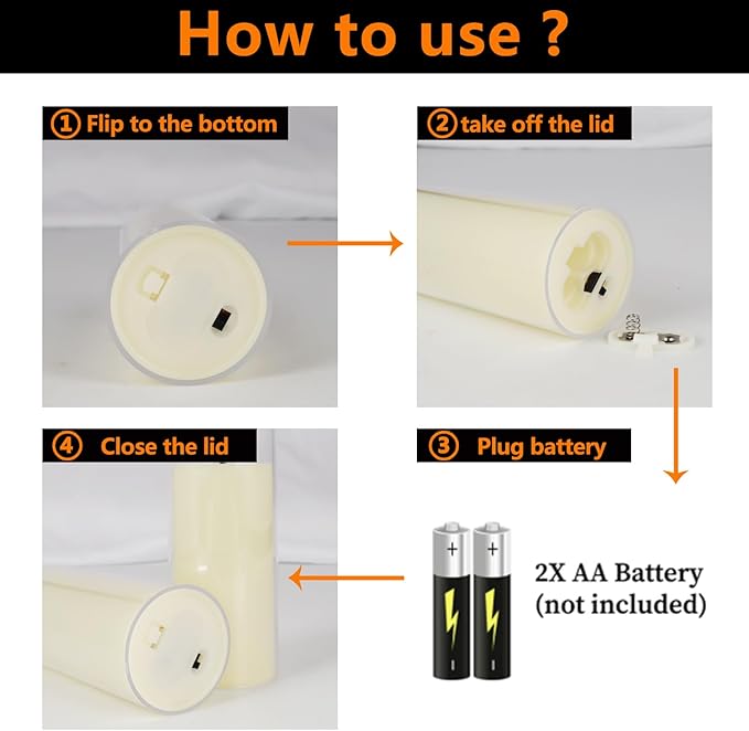Flickering Flameless Candles Battery Operated with Remote and 2/4/6/8 H Timer Plexiglass Led Pillar Candles with Realistic Moving Wick Candles for Home Decor Pack of 48(D2.2"xH 5"6"7")(Ivory)