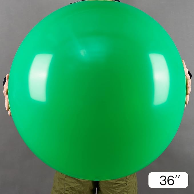 PartyWoo Green Balloons 4 pcs 36 Inch Extra Large Big Jumbo Giant Matte Kelly Green Latex Balloons for Wedding Baby Shower St Patrick's Day Birthday Graduation Jungle Party Decorations Green-Y24