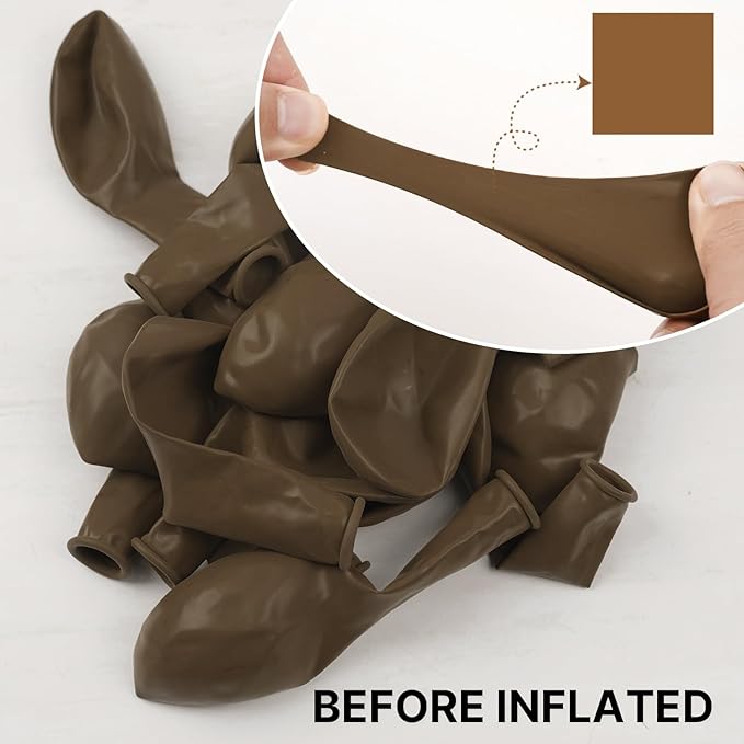 PartyWoo Brown Balloons 100pcs 5 Inch Small Mini Boho Neutral Coffee Tan Fall Latex Balloons for Wedding Baby Shower Gender Reveal Graduation Safari Woodland Birthday Fall Party Decorations Brown-F09