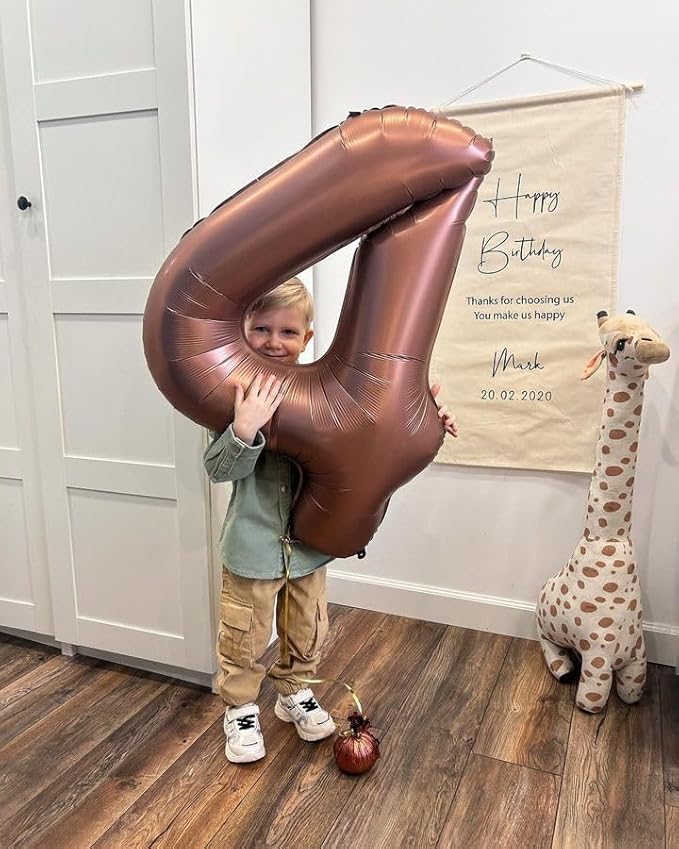 10 Balloon Number, Coffee Brown Number 10th Birthday Balloons 40 Inch, 10 Years Old Coffee Brown Birthday Decorations for Boys Girls, 10th Anniversary Decorations