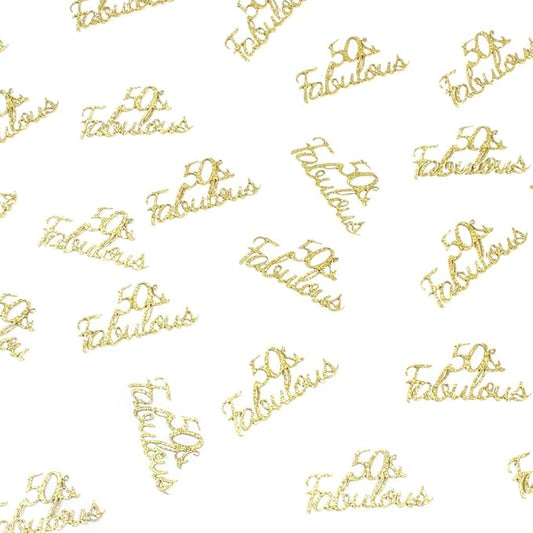 Happy Birthday Party Table Confetti Glitter Gold 50 and Fabulous Table Scatter Decorations for 50 Years Old Birthday/Wedding Anniversary Party Favor Decor Supplies 100PCS
