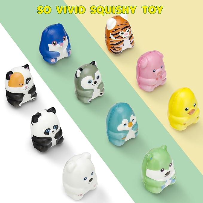 10 Packs Party Favors Easter Basket Stuffers Slow Rising Stress Relief Squishies for Kids, Birthday Goodie Bag Stuffers,Kids Classroom Prizes, Claw Machine Toys