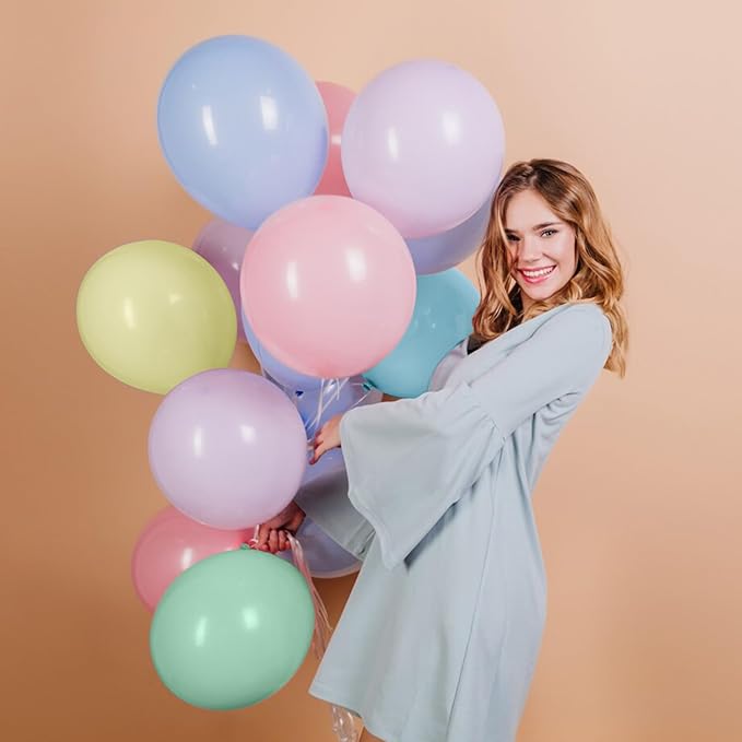 Pastel Balloons Latex Pastel Birthday Decorations 160 Pack 5 inch Round Helium Multicolor Macaron Rainbow Decor for Birthday Rainbow Party Baby Shower Wedding Easter Balloons Decorations