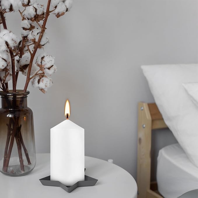 20-Piece White Taper Candles (2x4 inches) | Unscented, Dripless & Smokeless | Clean-Burning Dinner Candles for Weddings, Parties, Dinner Table Decor, Home Dining, Church Ceremonies & Celebrations