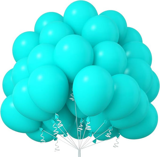 Teal Balloons 12 Inch Teal Blue Balloon 50 Pack Turquoise Latex Balloons Round Aqua Green Party Helium Balloons for Arch Kit for Kids Birthday Wedding Luau Ocean Baby Shower Party Decorations