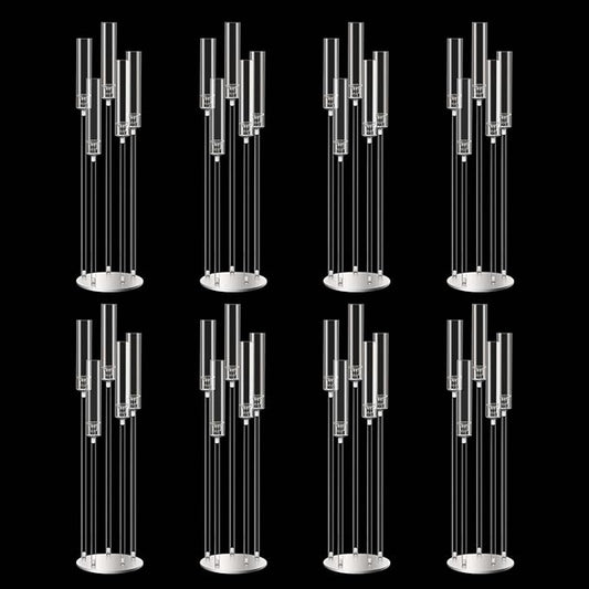 42.5inch 8pcs Acrylic Candelabra Centerpieces for Tables 5 Arms Wedding centerpieces for Decorations