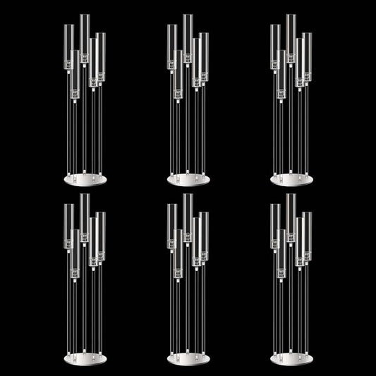 42.5inch 6pcs Acrylic Candelabra Centerpieces for Tables 5 Arms Wedding centerpieces for Decorations