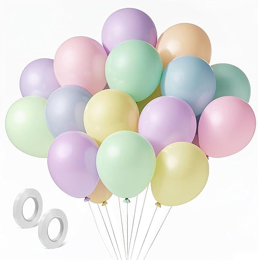Pastel Balloons Latex Pastel Birthday Decorations 30 Pack 18 inch Round Helium Multicolor Macaron Rainbow Decor for Birthday Rainbow Party Baby Shower Wedding Easter Balloons Decorations