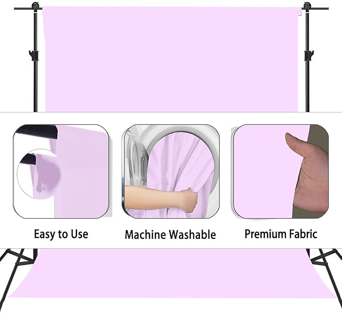 Light Purple Photography Backdrop for Photoshoot, Photo Backdrop Curtain, Perfect Light Purple Backdrops for Party Portrait Photoshoots Video Studio 8FTx10FT