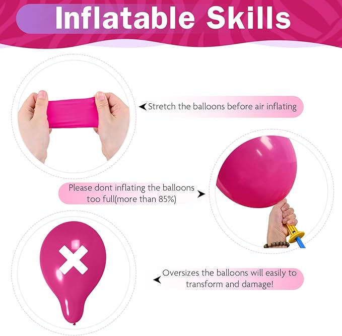 Pink Purple Blue Balloons 60 Pcs Hot Pink Light Pink Teal Purple Latex Balloon Pastel Purple Teal Pink Confetti Balloons for Kids Magic Theme Mermaid Princess Birthday Baby Shower Party Decor