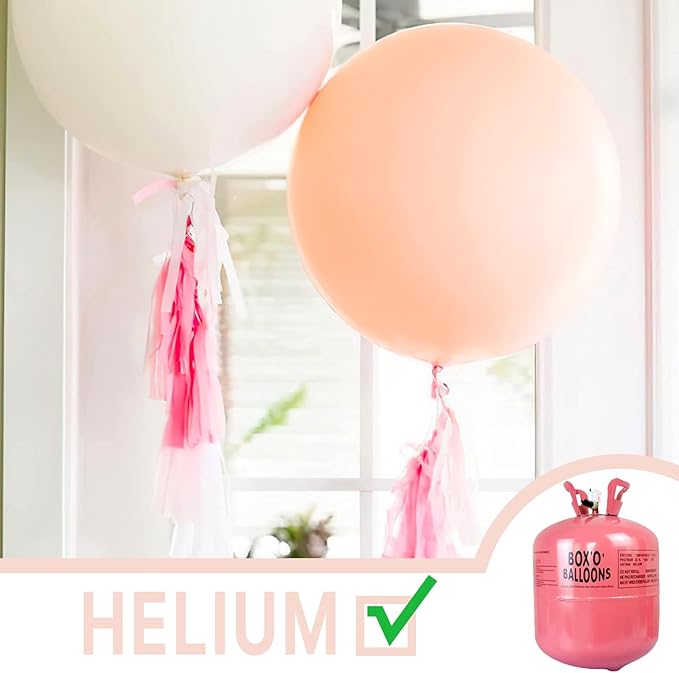 PartyWoo Pale Pink Balloons 4pcs 36 Inch Light Pastel Baby Pink Latex Helium Balloons for Birthday Engagement Bachelorette Baby Shower Easter Princess Butterfly Theme Party Decorations Pink-Q01