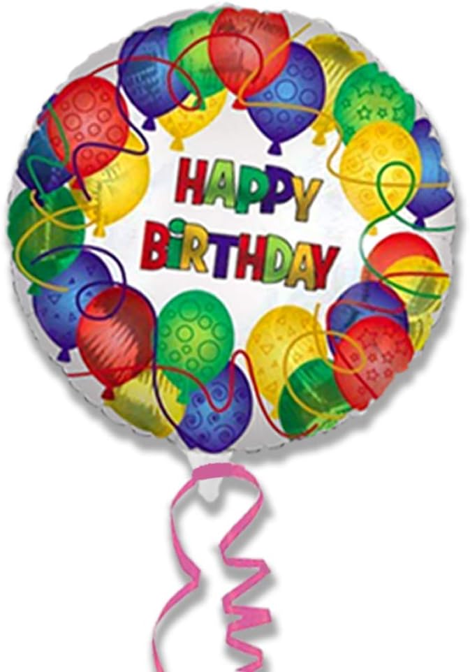PMU Happy Birthday Patterned 18 Inch Mylar-Foil Balloon Pkg/1