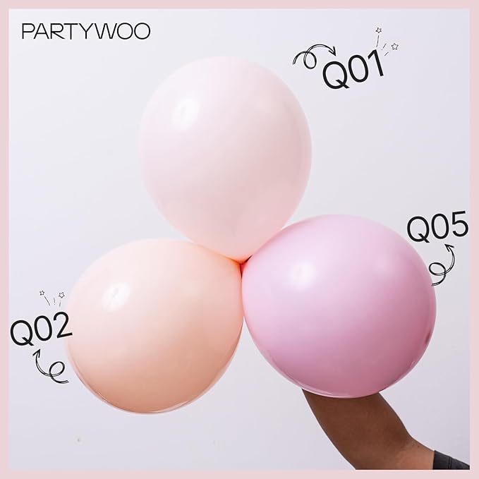 PartyWoo Pale Pink Balloons 100pcs Different Sizes of 36 18 12 10 5 Inch Light Pastel Baby Pink Balloon Arch Kit for Birthday Engagement Bachelorette Baby Shower Easter Party Decorations Pink-Q01