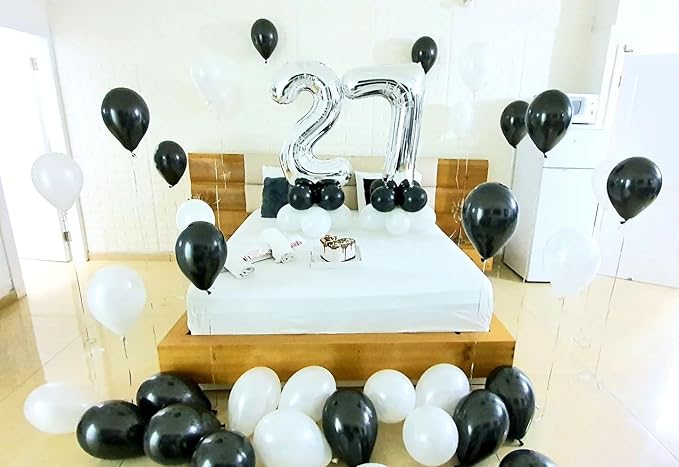 Silver Number 7 Balloon 40 Inch, 7th Birthday Party Decorations for Children, Giant 7 Foil Balloon for Party Supplies