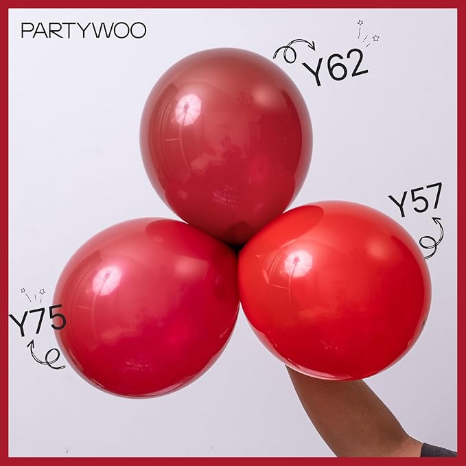 PartyWoo Red Balloons 50 pcs 5 Inch Small Mini Matte Red Latex Balloons for Graduation Wedding Independence Day Valentine's Day Memorial Day Christmas Engagement Birthday Party Decorations Red-Y57