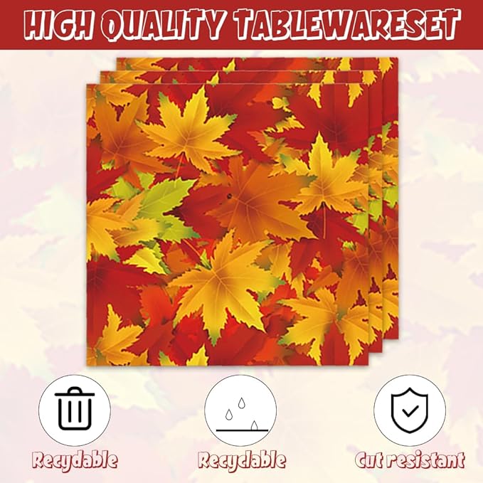 40Pcs Fall Birthday Decorations Autumn October Paper Plates and Napkins for Thanksgiving Party Supplies Decor Fall Birthday Party Decorations