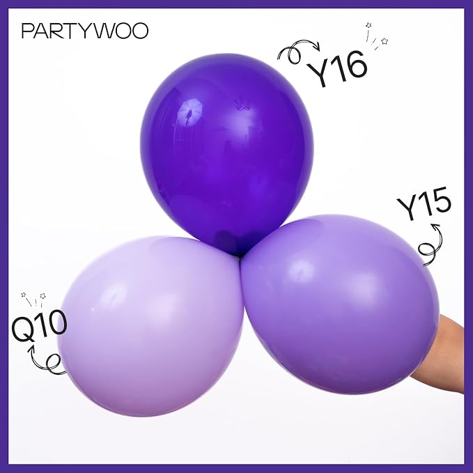 PartyWoo Purple Balloons 100 pcs 5 Inch Purple Latex Balloons for Birthday Baby Shower Anniversary Engagement Wedding Princess Bachelorette Bridal Shower Butterfly Party Decorations Purple-Y15