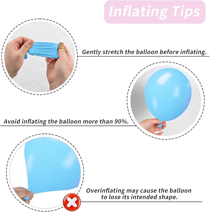 Paready Pink and Blue Balloon Set - 50Pcs 12 Inch Pastel Confetti, Royal and Metallic Balloons for Kids Girls Birthday, Baby Shower, Gender Reveal Supplies