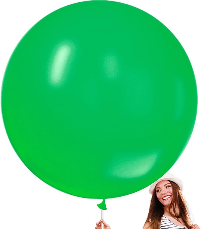 PartyWoo Green Balloons 4 pcs 36 Inch Extra Large Big Jumbo Giant Matte Kelly Green Latex Balloons for Wedding Baby Shower St Patrick's Day Birthday Graduation Jungle Party Decorations Green-Y24