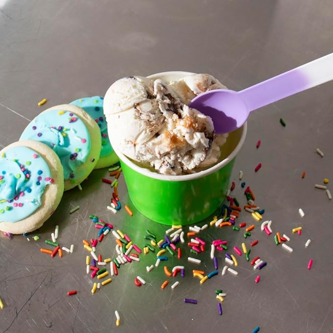 UNIQ Frozen Dessert Supplies - [Pack of 1,000] 12 oz Disposable Paper Ice Cream Cups, Ice Cream Paper Bowls & Cups for Ice Cream, Yogurt, Gelato, Food & Desserts - Green