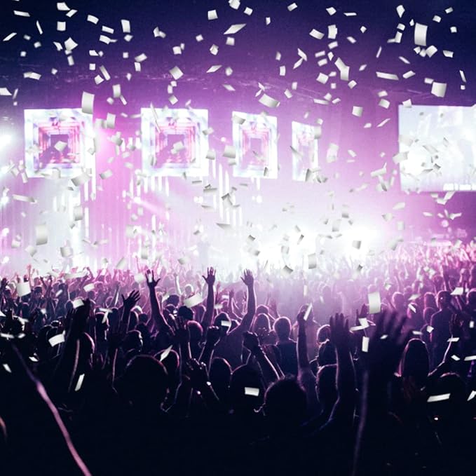 250Grams Rectangle Silver Metallic Confetti, Large Glitter Throwing Metallic Foil Confetti, Table Scatter Confetti Decorations for Wedding, Graduation Party, Birthday, Silver