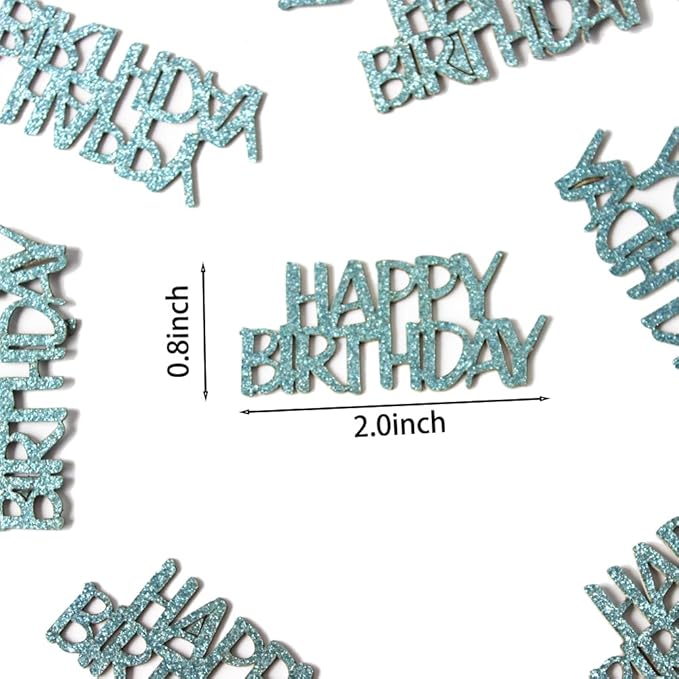 Blue Happy Birthday Confetti Birthday Table Decorations Baby Blue Glitter Table Scatters for Kids Boy Birthday Party Supplies 100PC