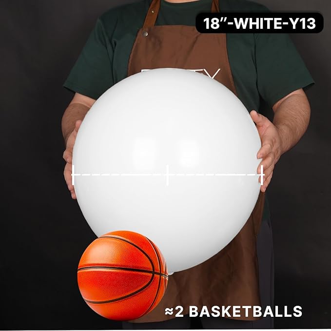 PartyWoo White Balloons 20pcs 18 Inch Matte White Latex Balloons for Wedding Bridal Graduation Engagement Baby Shower Gender Reveal Easter Anniversary Birthday Tea Party Decorations White-Y13