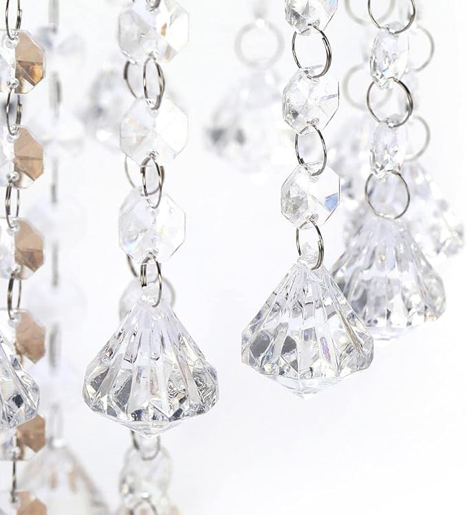 10Pcs 21.88" Tall Elegant Centerpieces with Chandelier Crystals Metal Vase Silver Flower Stand for Table Wedding Centerpieces Decorations, Birthday,Event, Home, Party