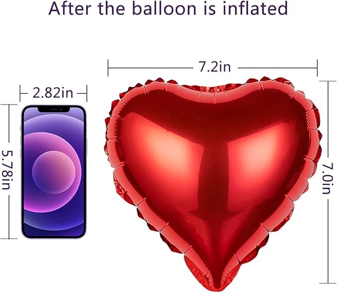 20 Assorted Color Heart Shaped Balloons 10 Inches 10 Kinds of Rainbow Party Foil Balloons for Party Decoration, Birthday Party or Wedding Ceremony