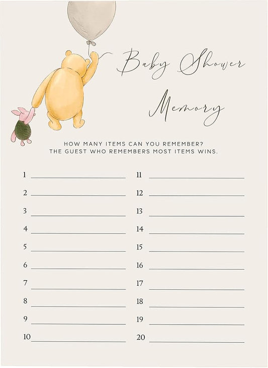 Winnie Baby Shower Games, Baby Shower Memory, Baby Shower Game Cards, Set of 30, Winnie The Pooh Party Favors, Baby Shower Party Games Supplies & Activities, Baby Shower Decorations