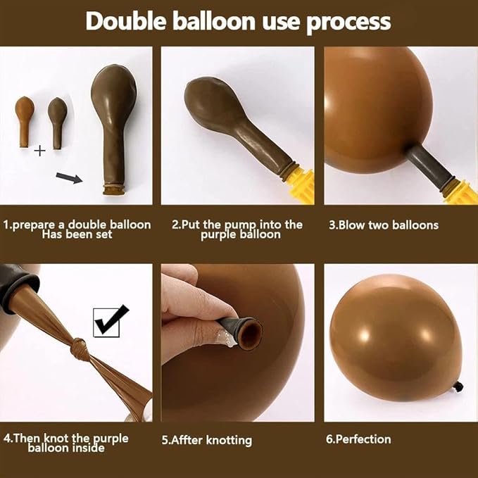 Brown Balloon Garland Arch Kit Double Stuffed, Pearl White Sand Tan Coffee Beige Apricot Ivory Gold Neutral Balloon for Boho Baby Shower Fall Birthday Wedding Thanksgiving Party Decoration